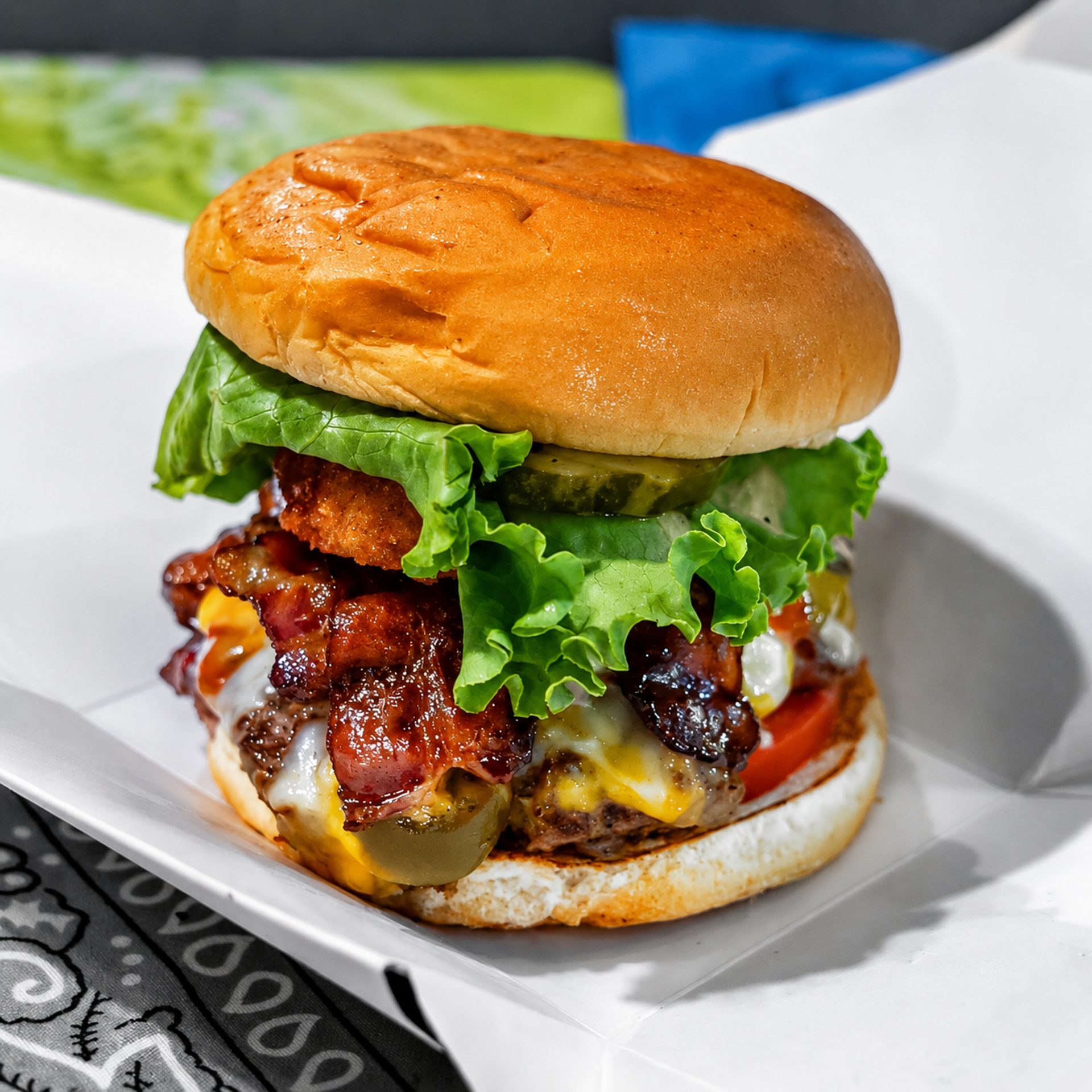 Savannah loves our famous Bandana Burgers